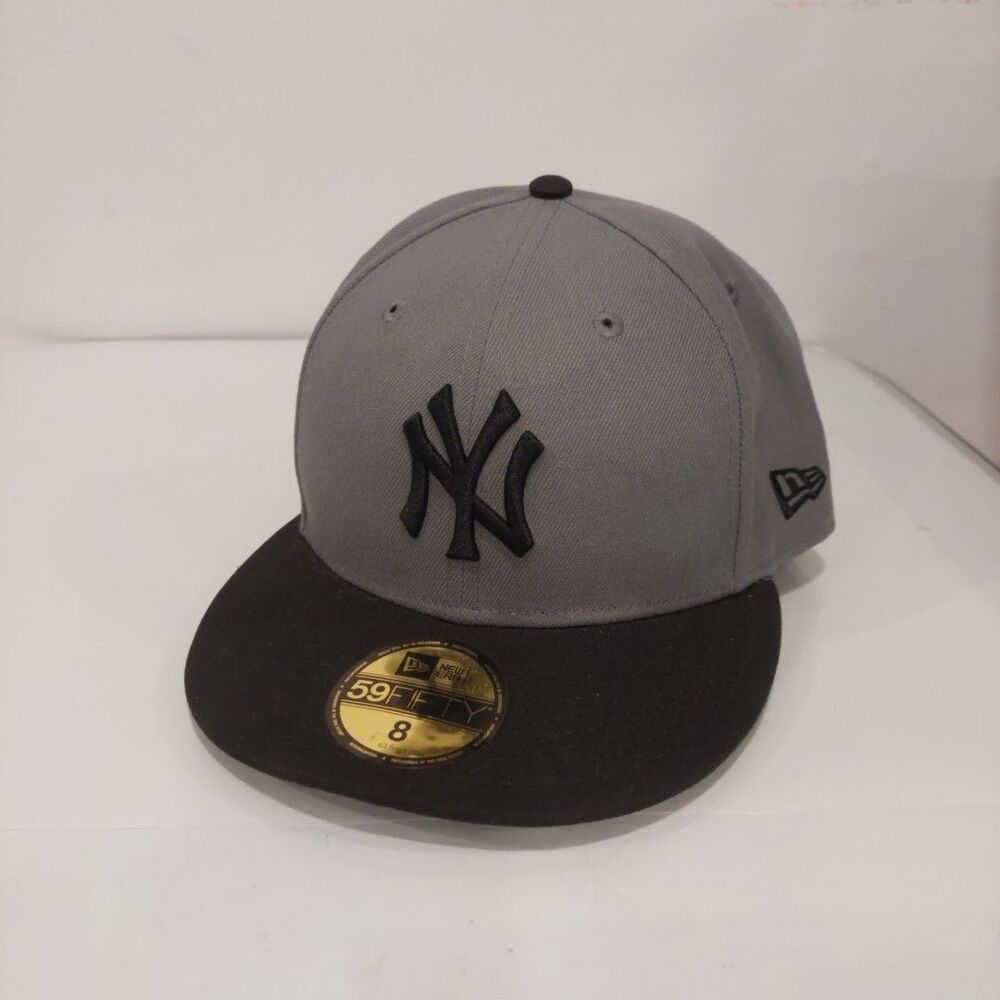 New Era 59Fifty Hat New York Yankees MLB Basic Storm Gray/Black Fitted Cap NEW